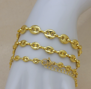 Pulsera de Cadena con Diseño de Nariz de Cerdo Chapada en Oro al por Mayor - Product Image 6