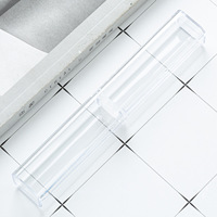 PQ vente en gros entièrement Transparent petit carré cristal stylo boîte imprimable à quatre faces papier porte-crayon forme carrée Stock