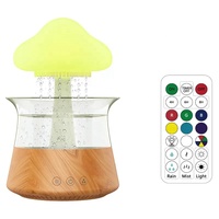 Humidificateur ultrasonique 450 ml Nuage de pluie, diffuseur d'aromathérapie USB Goutte d'eau, veilleuse 7 couleurs, minuterie, 3 modes pluie, <36 dB