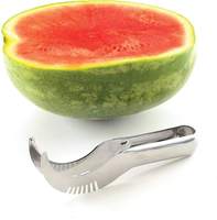 Coupe-pastèque personnalisé 2-en-1 en acier inoxydable, trancheuse et pince à melon, outil créatif pour fruits, cadeau d'été, fabricant