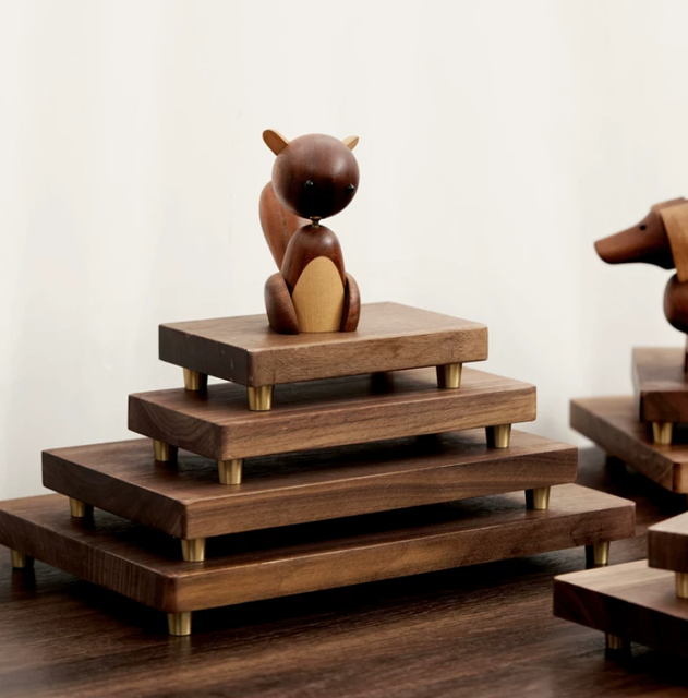 Customizable Solid North American Black Walnut Wood Riser Desk & Computer Monitor Stand with Varnish Surface Treatment for Tools