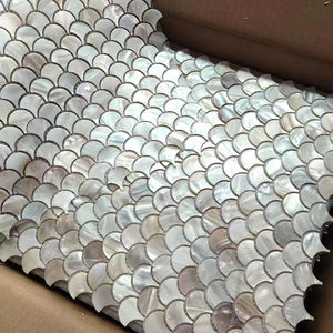 Mosaico de Mármol con Forma de Escama de Pescado, Decoración de Azulejos de Nácar para Proyectos de Paredes de Baños y Salas de Estar de Hoteles - Product Image 1