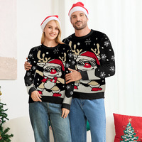 Pull de Noël Tricoté Ample Personnalisé 2025, Chandail de Noël Moins Joli en Gros pour la Famille, Essentiel Hiver