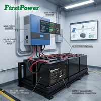 FirstPower LFP1260L 12V 60Ah Batería de Perfil Bajo con Carcasa Ignífuga y BMS para Vehículos Turísticos, Monitoreo Fluvial y Almacenamiento de Energía Solar Fotovoltaica