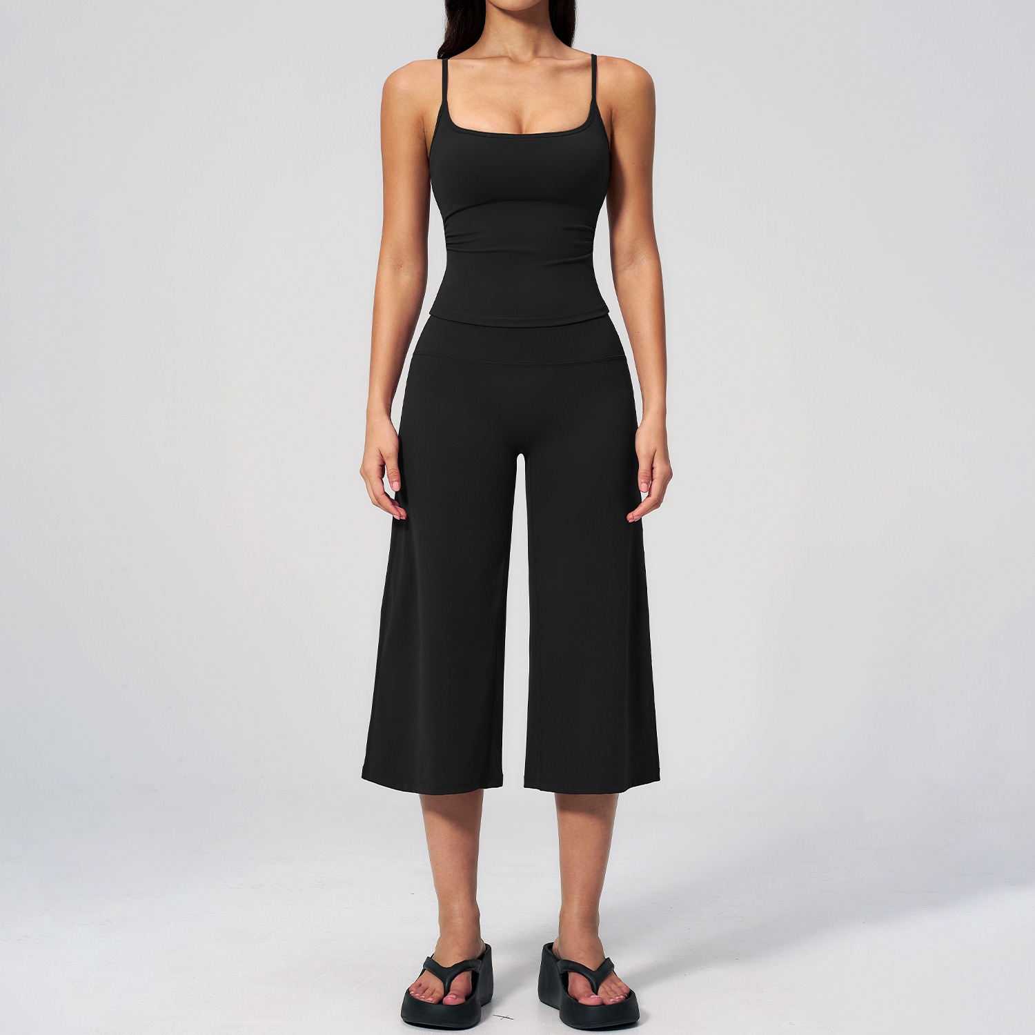 High Waist Women's Quick Dry Yoga Outfit Cross Back Vest Set Clothes 2 Pieces Bike Shorts Fitness Gym Suit Yoga Set