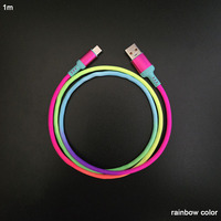 Cables USB a USB Tipo C Trenzados de Colores Arcoíris, Resistentes y Duraderos, con Mayor Resistencia