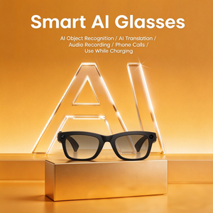 Lunettes Intelligentes E09 AI avec Caméra HD 8MP, Enregistrement Vidéo 1080P, Traduction en Temps Réel, Assistant Vocal IA, Lecteur de Musique - Product Image 1