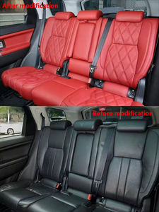 Funda de asiento de coche de repuesto completo de cuero marrón personalizado DOS para Land Rover Defender <span class=keywords><strong>2021</strong></span> - Product Image 3