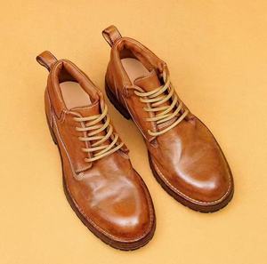 Bottes Martin vintage faites à la main à tige haute, semelle épaisse, en cuir, décontractées, chaussures habillées, Oxfords - Product Image 5