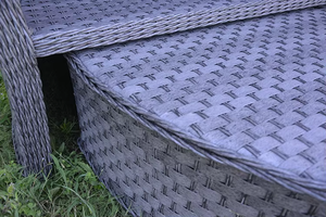 Meubles de jardin d'extérieur en osier moderne tout temps en rotin rond Daybed auvent en aluminium cadre Patio rotin pour salon hôtels - Product Image 5