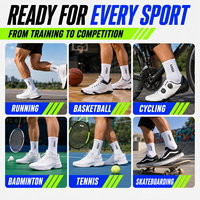 Chaussettes de sport en coton mi-mollet avec logo personnalisé, respirantes et anti-transpiration, pour la course et le basketball, faible MOQ, conception gratuite