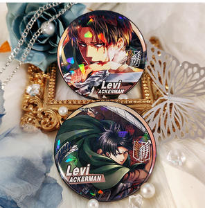 5,8 cm 3 colores Anime Attack on Titan personaje Eren Jaeger Yeager efecto láser insignia de Metal pines para decoración de tela de mochila - Product Image 3