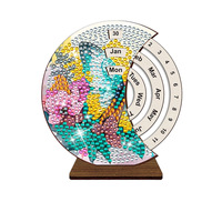 Calendrier Perpétuel DIY en Peinture Diamant, Décoration de Bureau, Calendrier de Bureau en Peinture Diamant à Formes Spéciales, Cadeau Artisanat