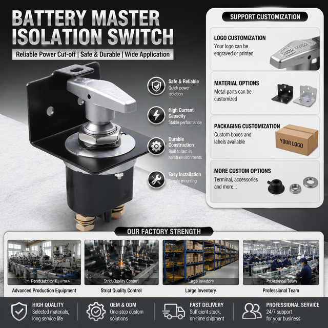 12-48V Heavy Duty 12V 24V 500A Lockout 20247 Battery Disconnect Switch for ATV UTV Boats Car Parts