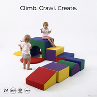 Blocs de jeu en mousse souple modulaires Climb Crawl Create, ensemble tunnel et toboggan pour tout-petits, conformes aux normes CE EN71 ASTM, sièges sécurisés