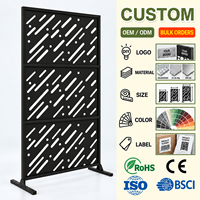 Écran d'intimité autoportant en aluminium découpé au laser sur mesure pour jardin, conception ODM, emballage plat, résistant aux UV, faible MOQ