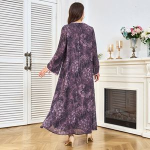 Nuovo Abito Estivo Floreale Casual da Donna Mediorientale Taglie Forti Semplice e Ampio in Poliestere Antistatico <span class=keywords><strong>per</strong></span> Commercio all'Ingrosso Transfrontaliero - Product Image 3