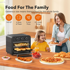 Oven Penggorengan Udara Multifungsi Modern Stainless Steel Berkualitas Tinggi 14.8L 9-in-1 Oven Pemanggang Rotisserie dengan 6 Aksesoris - Product Image 2
