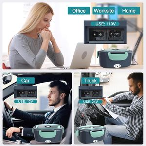 80W BPA Free Large Capacity Self Heating Lunch Box 304 Stainless Steel Electric Lunch Box Food Warmer for Car Office - Product Image 5