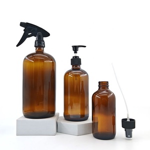 Orden <span class=keywords><strong>urgente</strong></span> Gran capacidad 1000ml Botellas de aceite esencial de vidrio Ámbar 32oz Boston Botella redonda con tapa - Product Image 2