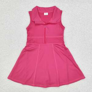 Robe athlétique rose clair de haute qualité pour filles tout-petits Style décontracté d'été avec fermeture éclair prêt à expédier en gros - Product Image 4