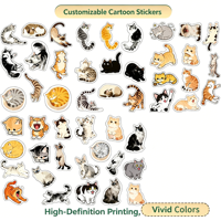 Autocollants personnalisés pour chat, 49 pièces, en PVC imperméable, découpés, pour ordinateur portable, bouteille d'eau, casque, voiture, scrapbooking, cadeau
