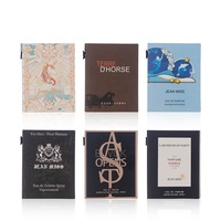 YAN Packaging Flacon cylindrique vide en verre transparent de 2 ml, petit et mignon, pour échantillon de parfum et attar, avec bouchon noir et carte en papier, vente en gros