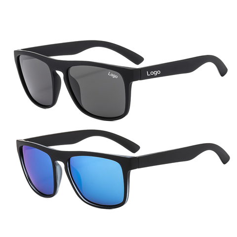 Custom Logo Fashion Unisex PC Frame Polarized Sun Glasses UV400 Mirror Shades Candy Color Square Sunglasses for Driving