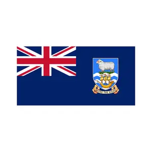 Flagnshow ระดับไฮเอนด์พิมพ์ 3x5 ฟุตเกาะฟอลค์แลนด์บินธงเกาะฟอลค์แลนด์โพลีเอสเตอร์ 100% 90x150 ซม