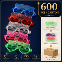 Lunettes de fête du Nouvel An avec fil EL, monture en forme de cœur, lunettes lumineuses, vente en gros pour les clubs, les festivals, les célébrations et les accessoires photo