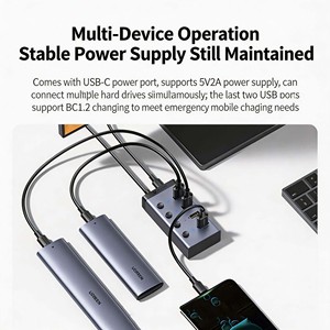 UGREEN CM613 <b>USB</b> 3.0 Hub 4 Ports Individual On Off <b>Switch</b> 1M Cable Type <b>C</b> DC 5V 2A Powered <b>USB</b> Splitter For Laptop Desktop - Product Image 5