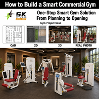 Soluciones Inteligentes para Gimnasios SK One Stop con Pantalla de 15.6 Pulgadas, Equipo de Fitness Comercial Completo, Máquina de Entrenamiento de Fuerza Digital con IA