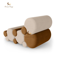Fauteuil d'appoint en tissu doux et rembourré, fauteuil de salon de luxe, tissu personnalisé, design moderne et créatif en forme de bloc, fauteuil de salon