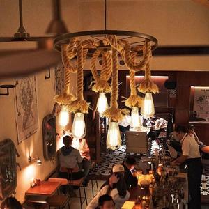 6 lumières industrielles vintage chanvre corde <span class=keywords><strong>lustre</strong></span> cordes lustres lumière luxe moderne <span class=keywords><strong>lustre</strong></span> vintage - Product Image 4