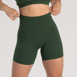Pantaloncini Yoga Donna a Vita Alta Effetto Nudo Spazzolato Senza Cuciture Frontali Modellanti a V Solleva Glutei Anti-Squat Stile Biker - Product Image 2