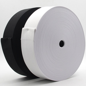 Bande <span class=keywords><strong>élastique</strong></span> plate Yuena en polyester tricoté à haute élasticité pour ceintures, noir et blanc, pour vêtements - Product Image 2