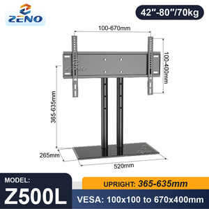Z500m thiết kế cũ Heavy Duty cơ sở suporte TV di động đứng Chiều cao có thể điều chỉnh <span class=keywords><strong>movel</strong></span> de TV Tường TV đứng cho màn hình chủ 32-65 - Product Image 3