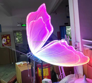 Lumières de décoration de mariage, papillons géants à ailes changeantes de couleur RVB, LED romantiques, allée de marche sur scène de fête - Product Image 3