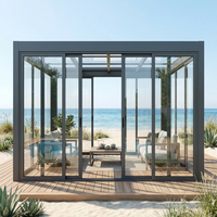 Pavillon métallique résistant à l'humidité avec persiennes à double joint, gazebo en aluminium antirouille pour terrasse de chalet en zone humide