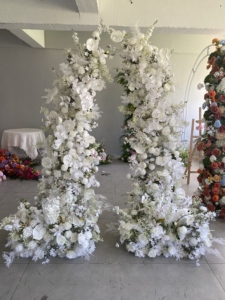 Arche de mariage blanche en vrac MTY, toile de fond commerciale en tissu de soie écologique de haute qualité pour événements de mariage de grande envergure (7-8 pieds) - Product Image 3