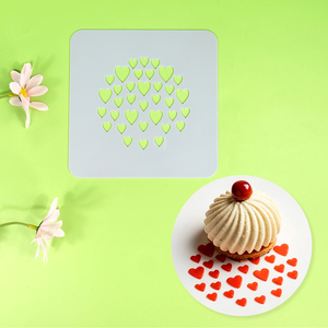 Plantilla Decorativa para Pasteles en Forma de Corazón, Molde Cuadrado para Hornear, Hoja con Patrón de Repostería para Postres y Fondant - Product Image 5