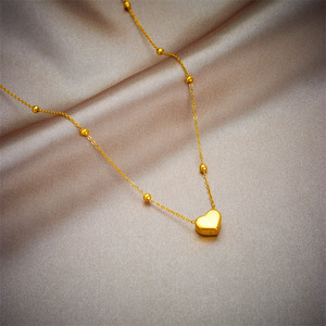 Heart Shape Pendant Necklace <b>Bracelet</b> <b>Set</b> Stainless Steel Unisex Gift Jewelry - Product Image 2