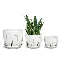 Ensemble de pots de fleurs en céramique de style simple et frais