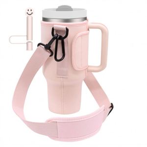 Housse de transport personnalisée en néoprène pour gobelet de 40 oz, sac de transport pour bouteille d'eau, accessoires pour tasses avec bandoulière réglable – Vente en gros - Product Image 4