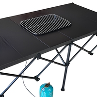 Table de camping pliable en aluminium réglable en hauteur, poste de travail portable pour pique-nique en plein air
