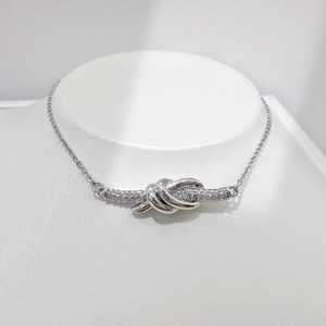 wholesale plata 925 sterling silver bow knot <b>charm</b> bracelet fashion ladies zircon unique summer 14k gold hand chain bracelets - Product Image 5