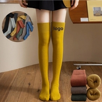Chaussettes longues personnalisées avec logo arc-en-ciel, chaussettes colorées pour Noël, festival, uniforme scolaire, chaussettes en coton longues, chaussettes pour femmes au-dessus du genou, vente chaude