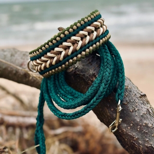 Kangdarpet New Braided Perro <b>Paracord</b> Beaded Collares De <b>Dog</b> <b>Collar</b> <b>Paracord</b> Macrame <b>Dog</b> Leash and <b>Collar</b> - Product Image 2