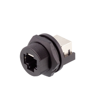 Conector Modular RJ45 de Montaje en Panel CAZN, Resistente al Agua IP67, Conector RJ45 de Doble Cabeza