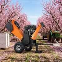 Broyeur de bois à essence industriel GS120 15HP, capacité de 120 mm, pour paysagistes professionnels et gestion des déchets d'arbres fruitiers
